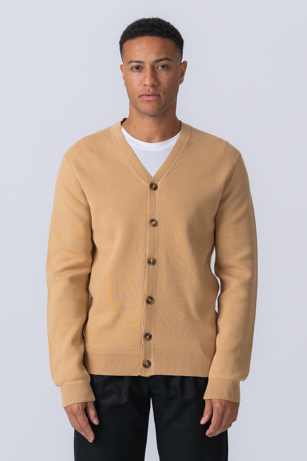Milo Stickad Cardigan - Sand
