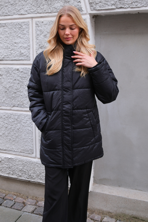 Lång Puffer Jacka - Svart