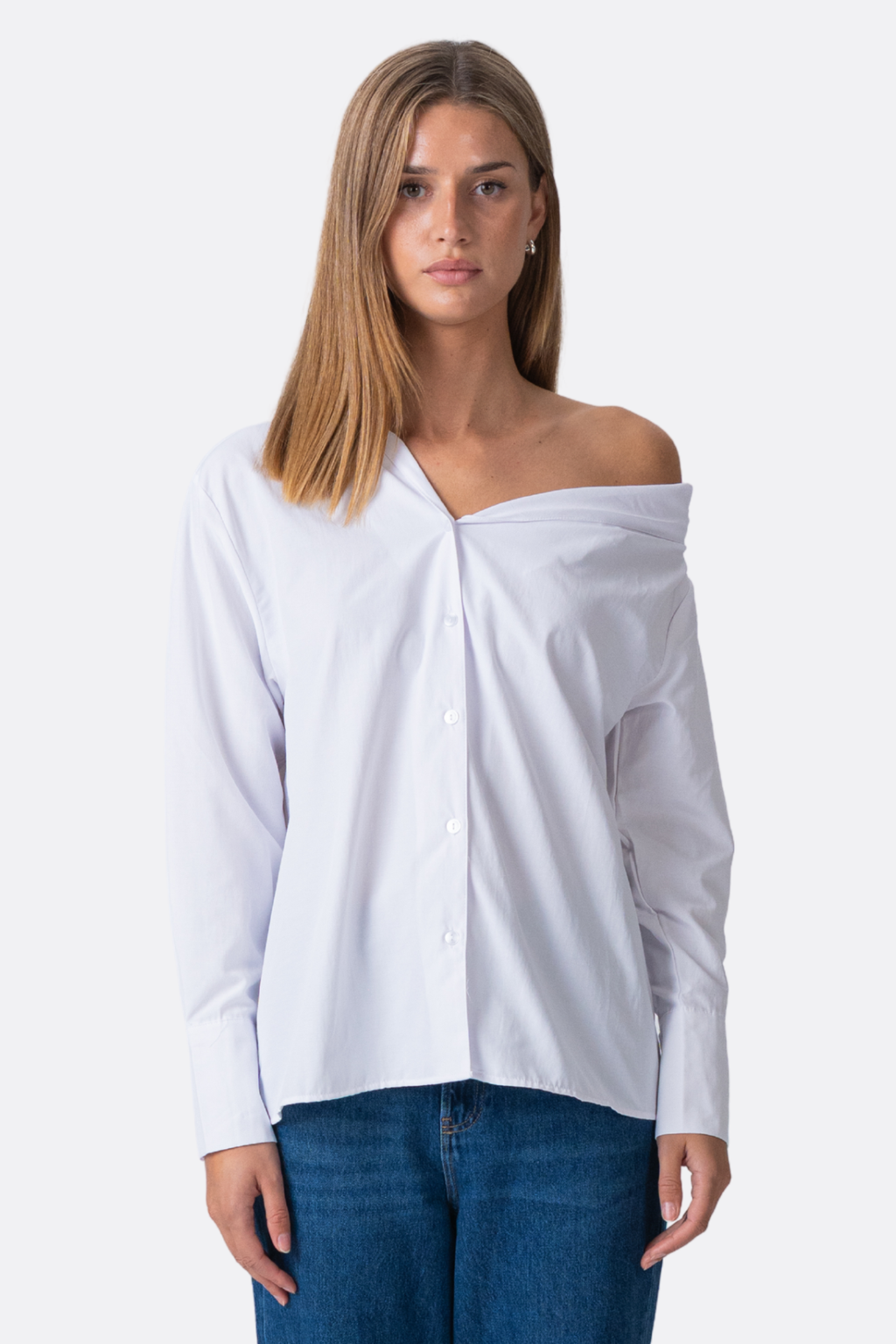 Serena Oversized Skjorta - Vit