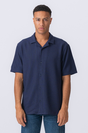 Stickad Skjorta - Navy