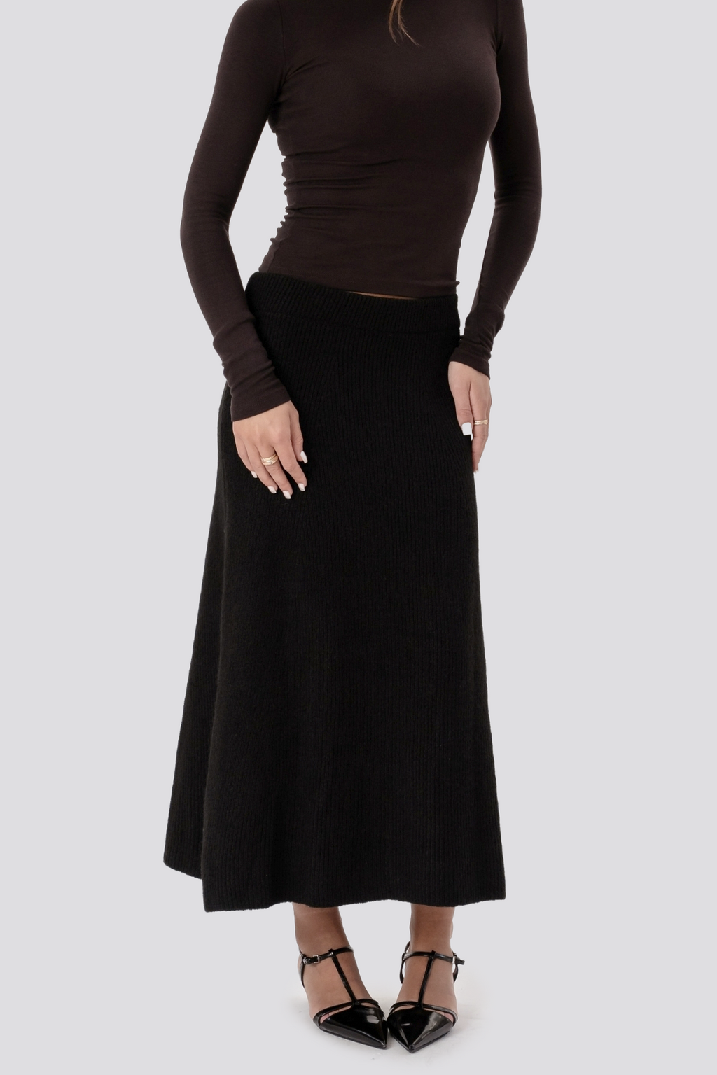 Nova Knit Skirt - Svart
