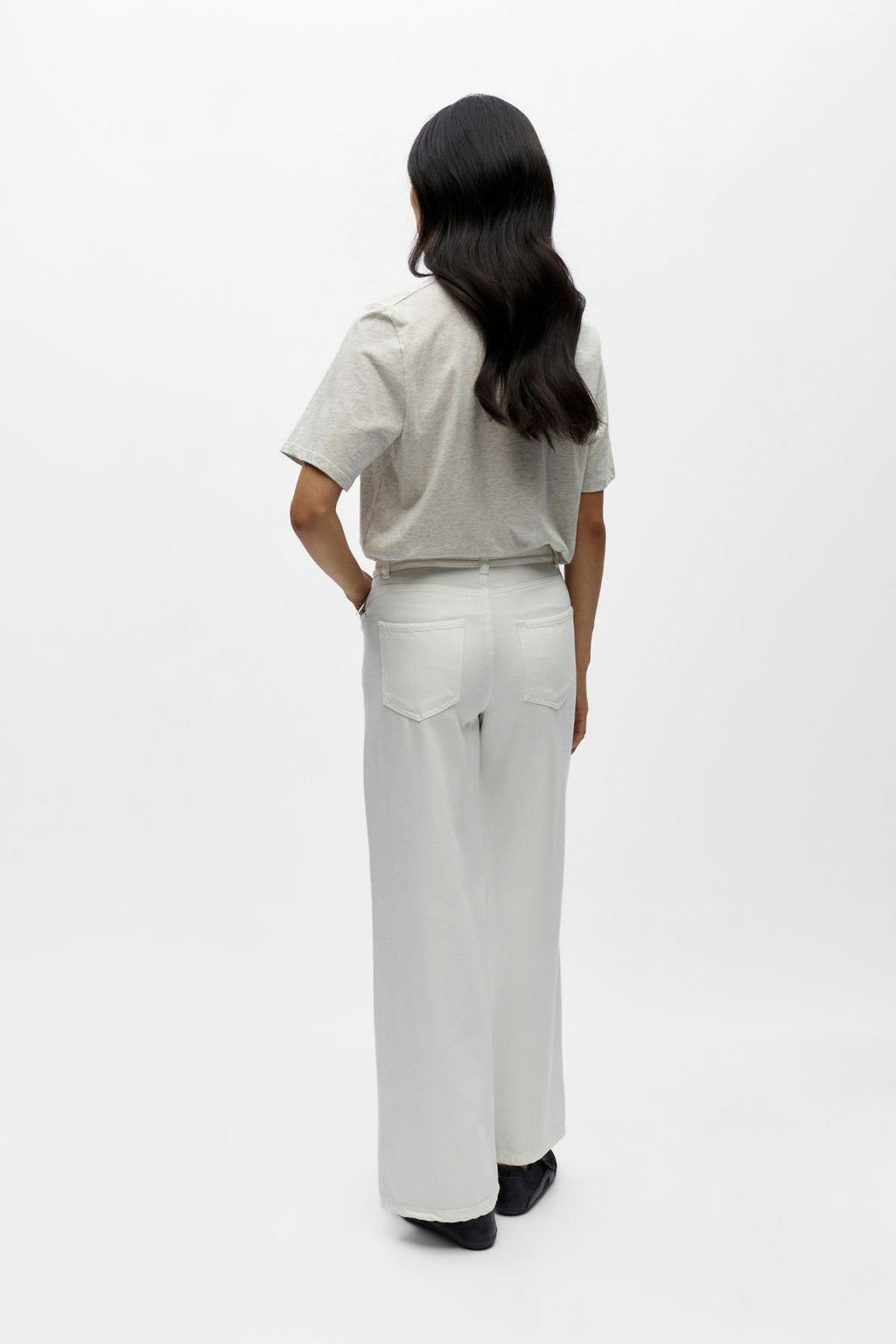 Rosie MW Wide Jeans - Cloud Dancer