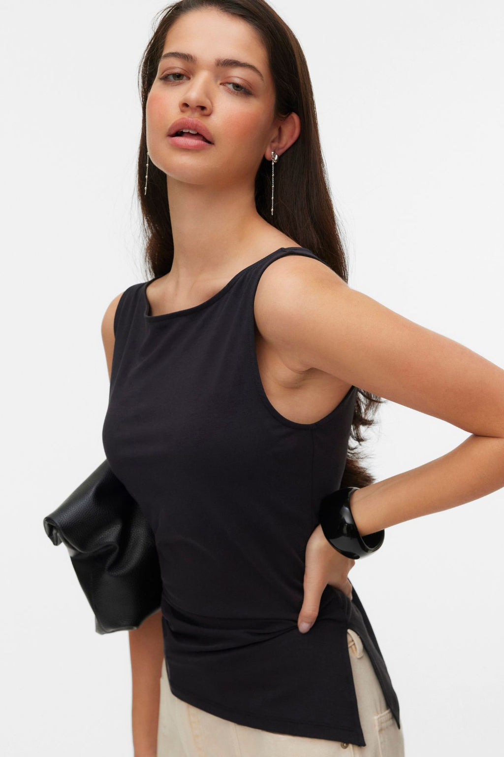 Kira Boat-Neck Top - Svart
