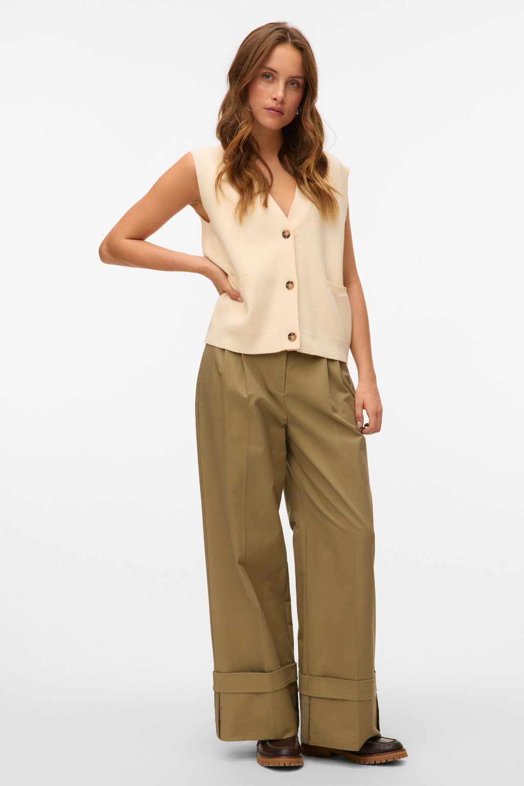Kora Wide Fold Up Pants - Sjöjungfru
