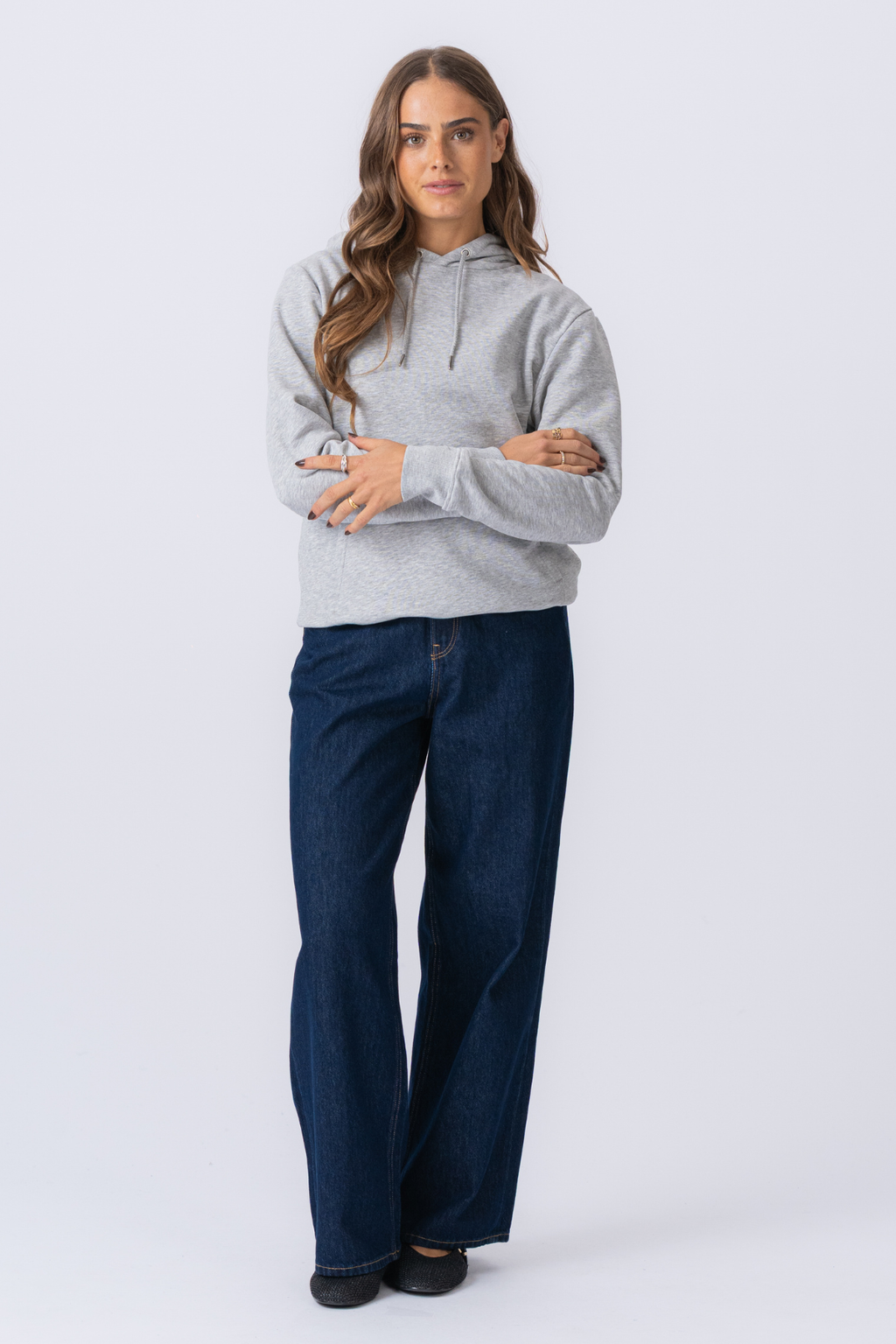 Sweatshirt Hoodie - Askgrå