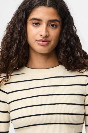 Mira New O-Neck Knit - Björk/Svart