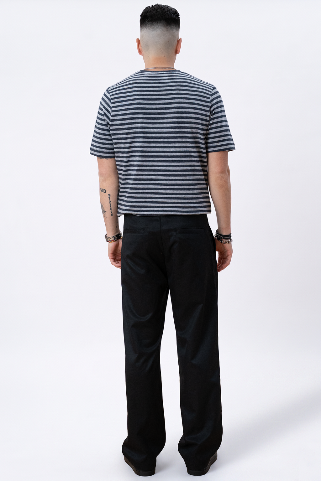 Nörregade Stripe - Svartmelerad-Grå