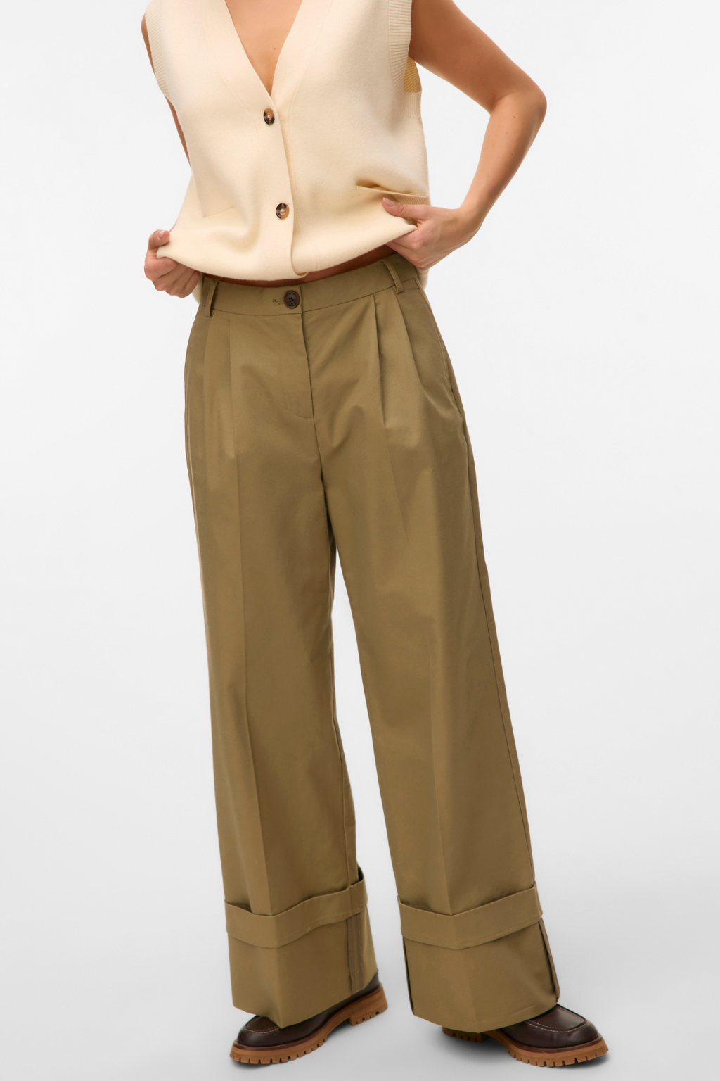Kora Wide Fold Up Pants - Sjöjungfru