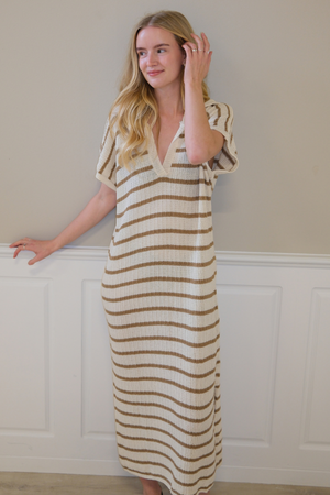 Victoria klänning - Vit/beige