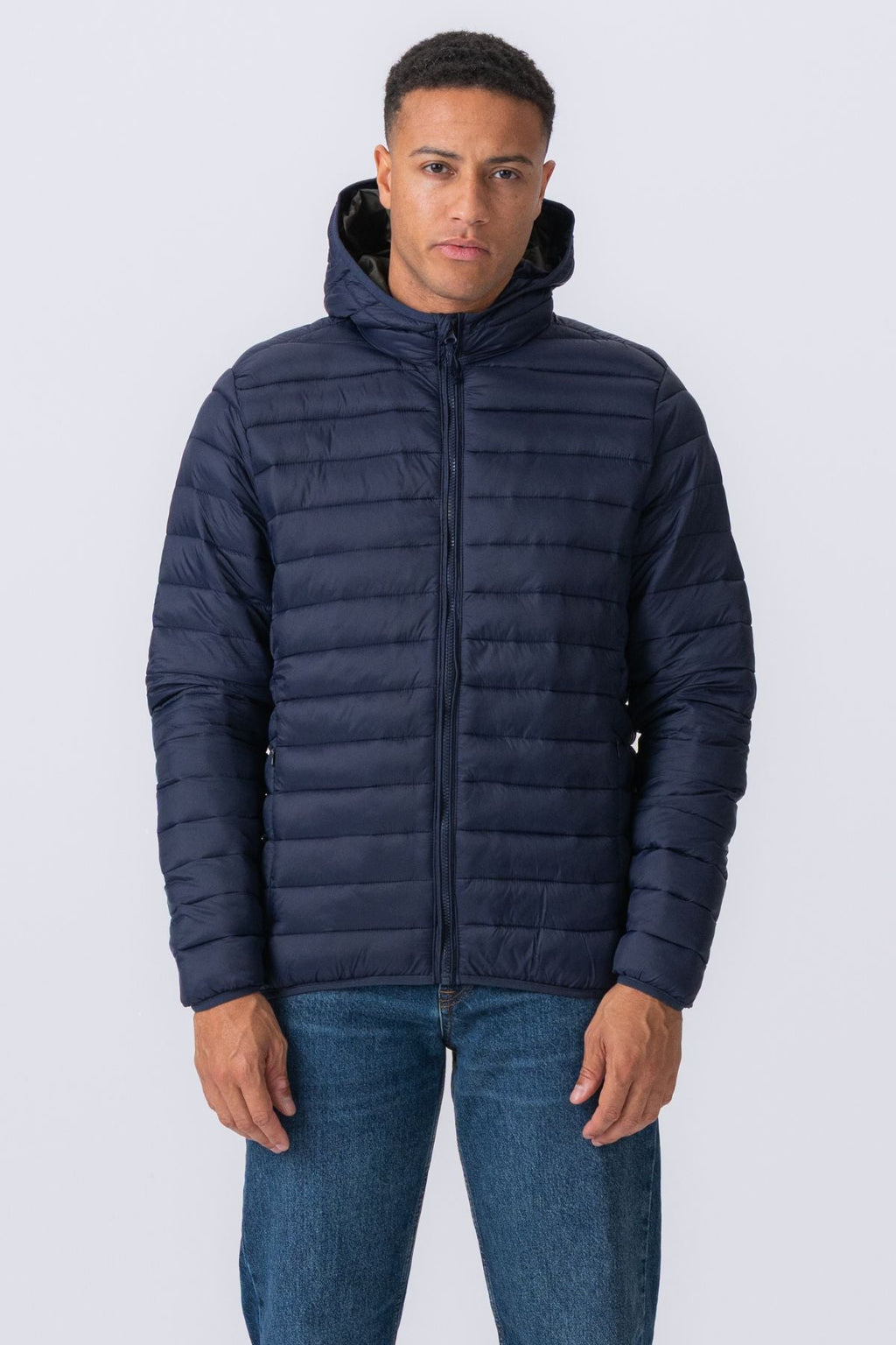 Hooded Light Puffer Jacka - Marinblå