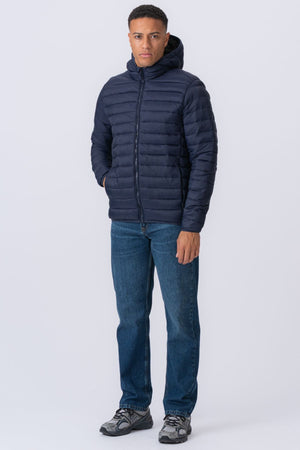 Hooded Light Puffer Jacka - Marinblå