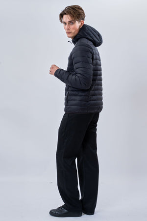Hooded Light Puffer Jacka - Svart