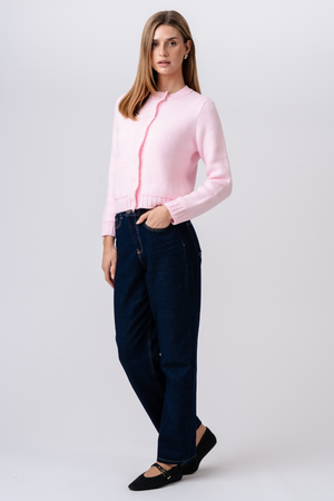 Emilie Stickad Cardigan - Rosa