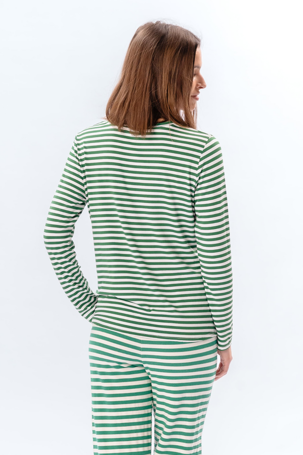 Randig Långärmad Slim Fit - Grön