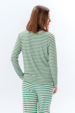Randig Långärmad Slim Fit - Grön