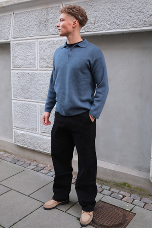 Straight Cotton Chino - Svart
