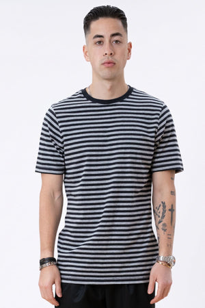 Nörregade Stripe - Svartmelerad-Grå