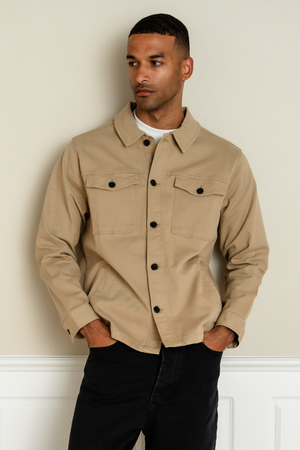 Twill Overshirt - Mörk Sand
