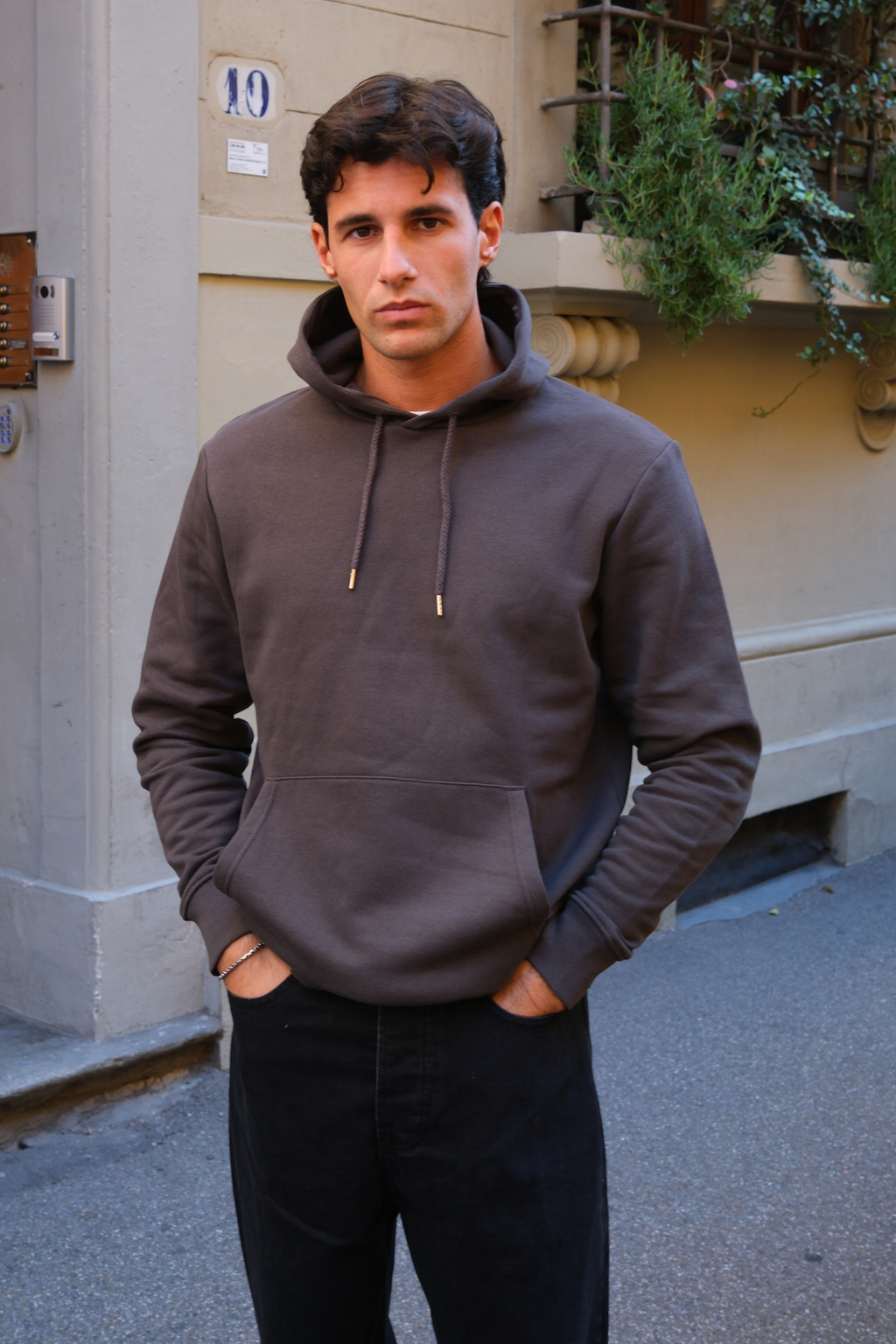 Sweatshirt Hoodie - Mörkgrå