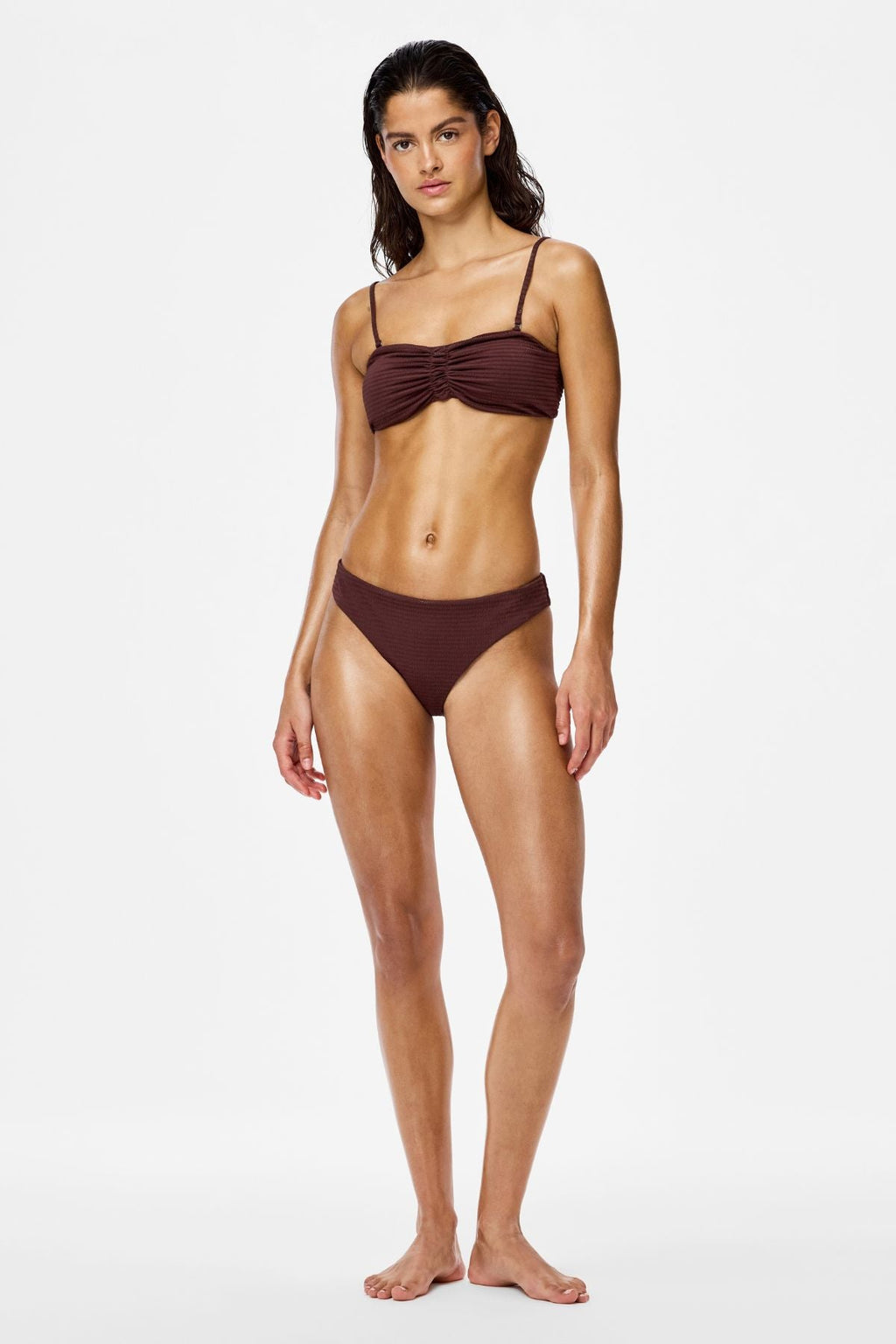 Kaya Seersucker Bikinitrosa - Deep Mahogany