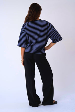 Zoe T-shirt - Svart/Denimblå