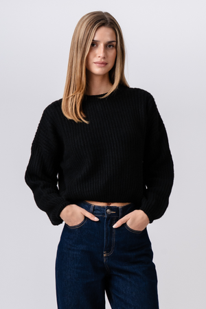 Gabriela Stickad Tröja - Svart