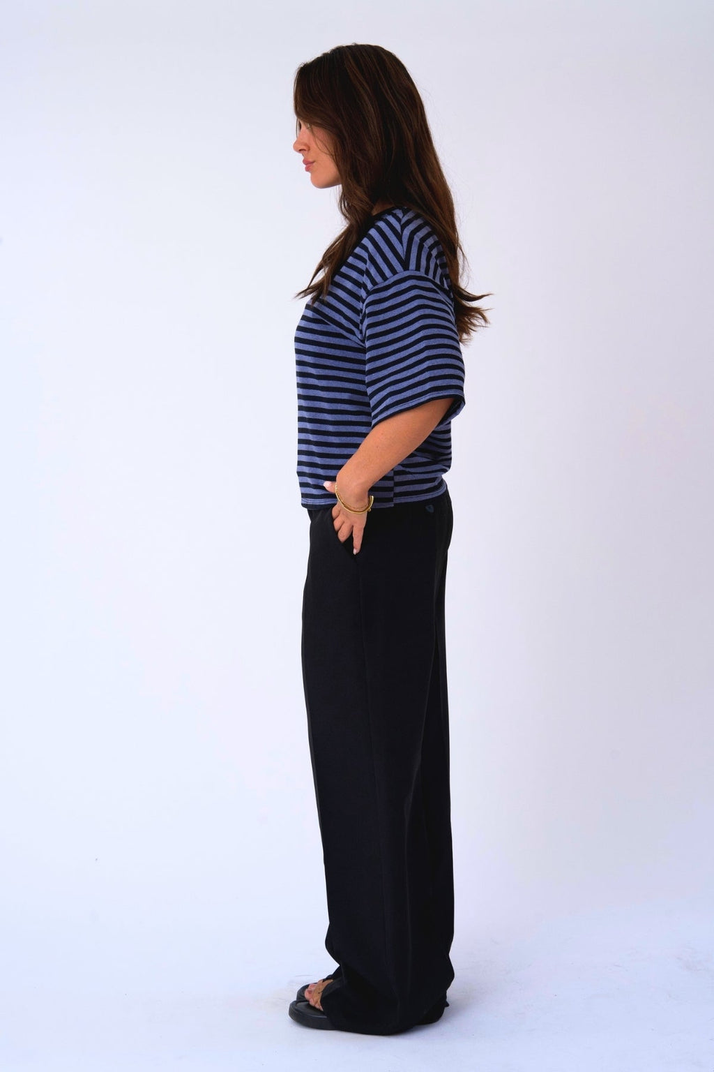 Zoe T-shirt - Svart/Denimblå