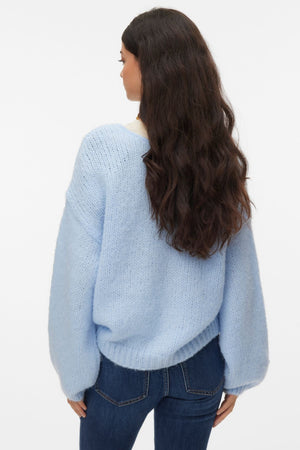 Vero Moda Maybe 2way V-Neck Pullover - Ljusblå
