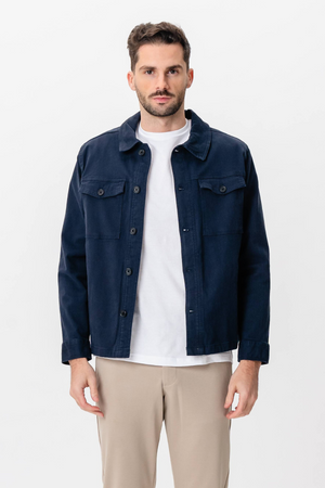 Twill Overshirt - Mörkblå