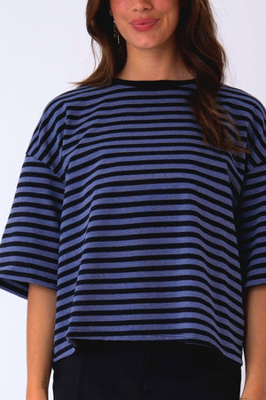 Zoe T-shirt - Svart/Denimblå