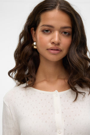 Isa O-Neck Cardigan - Snow White