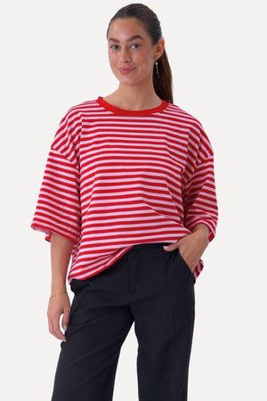 Zoe T-shirt - Röd/Ljusrosa