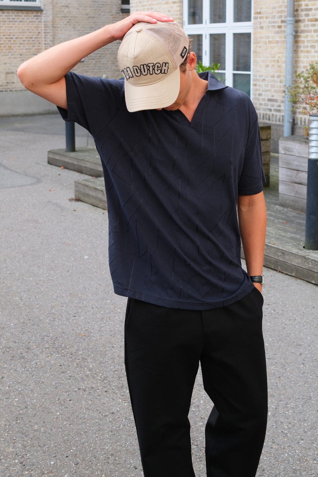 Atlas Strukturerad Pikétröja - Navy