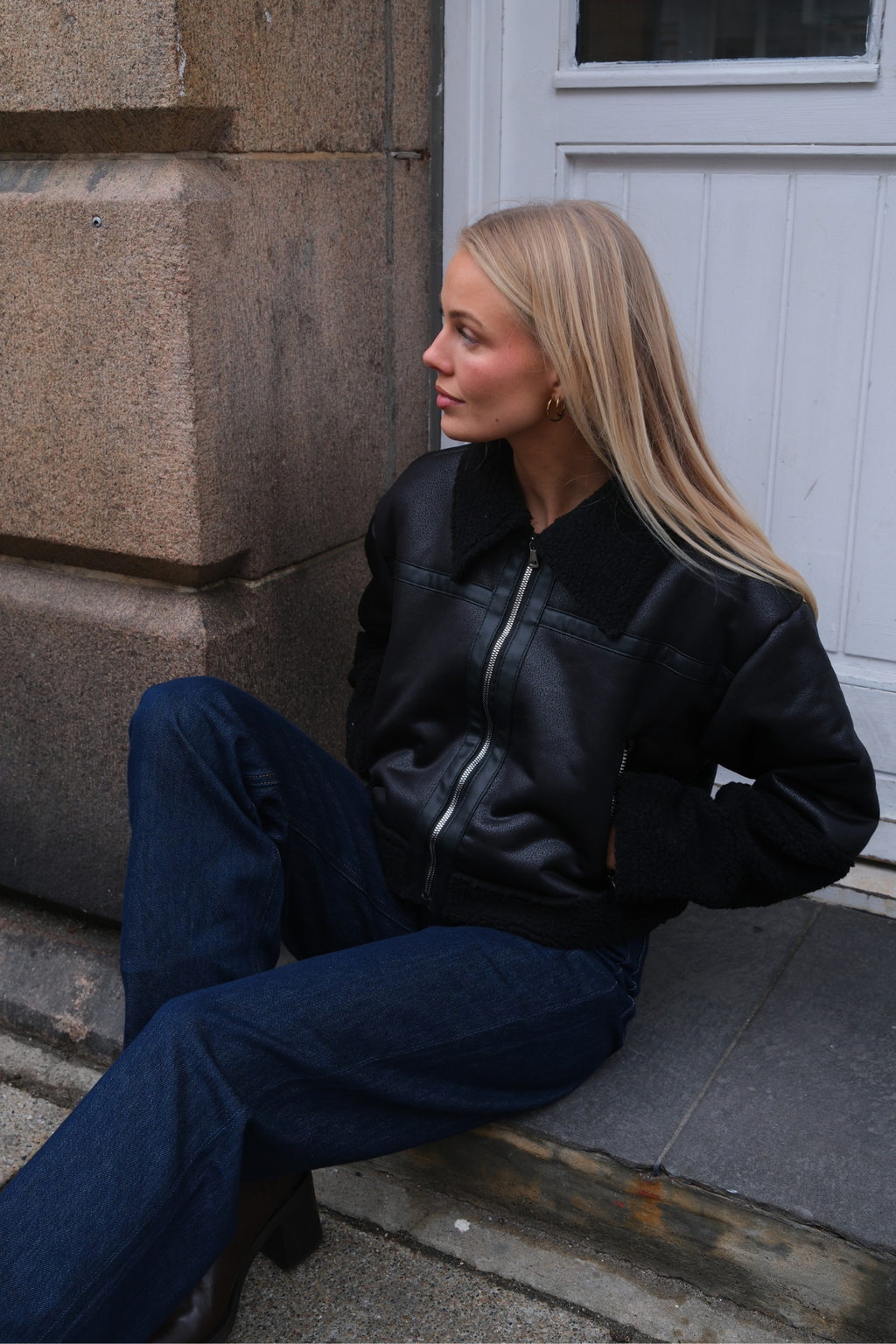 Daisy Shearlingjacka - Svart/Svart