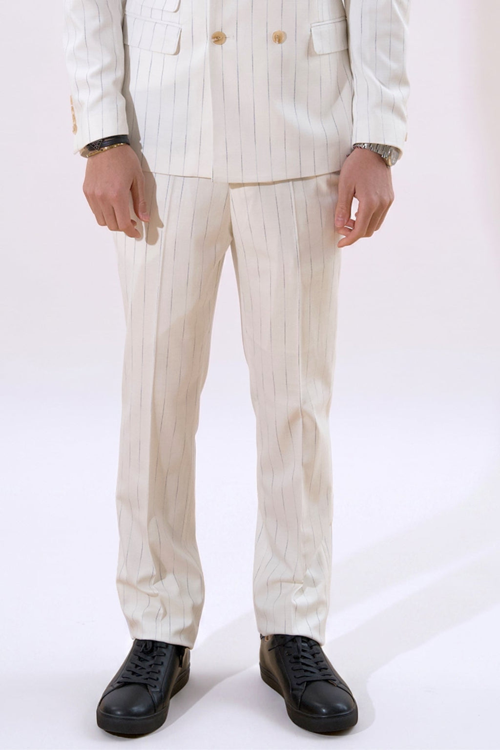 Classic Pants - Vit Pinstripe