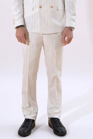 Classic Pants - Vit Pinstripe