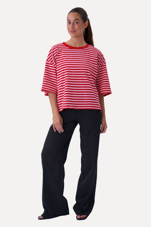 Zoe T-shirt - Röd/Ljusrosa