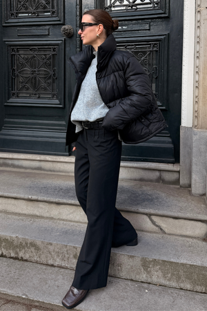 Kort Pufferjacka - Svart