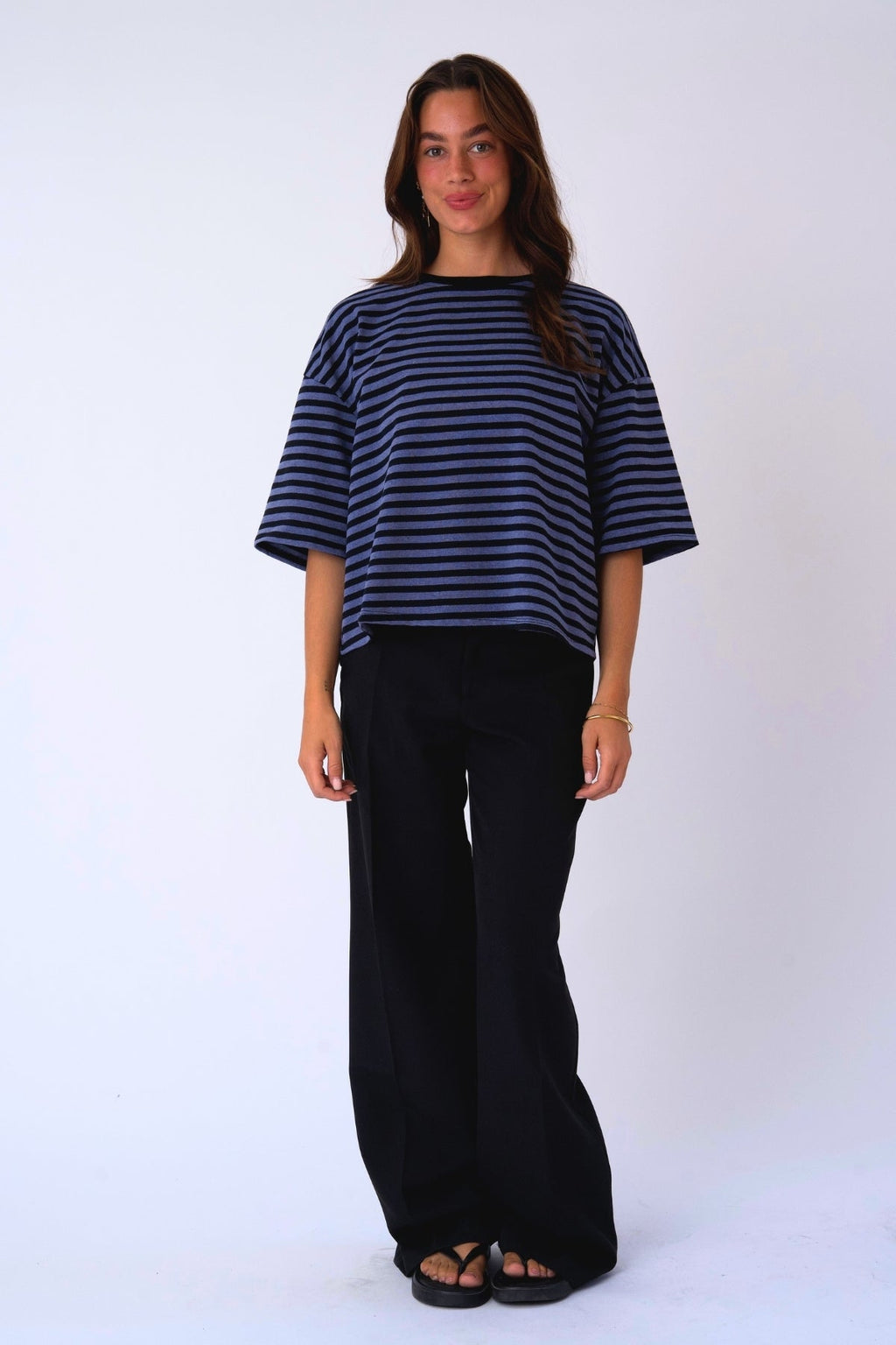 Zoe T-shirt - Svart/Denimblå