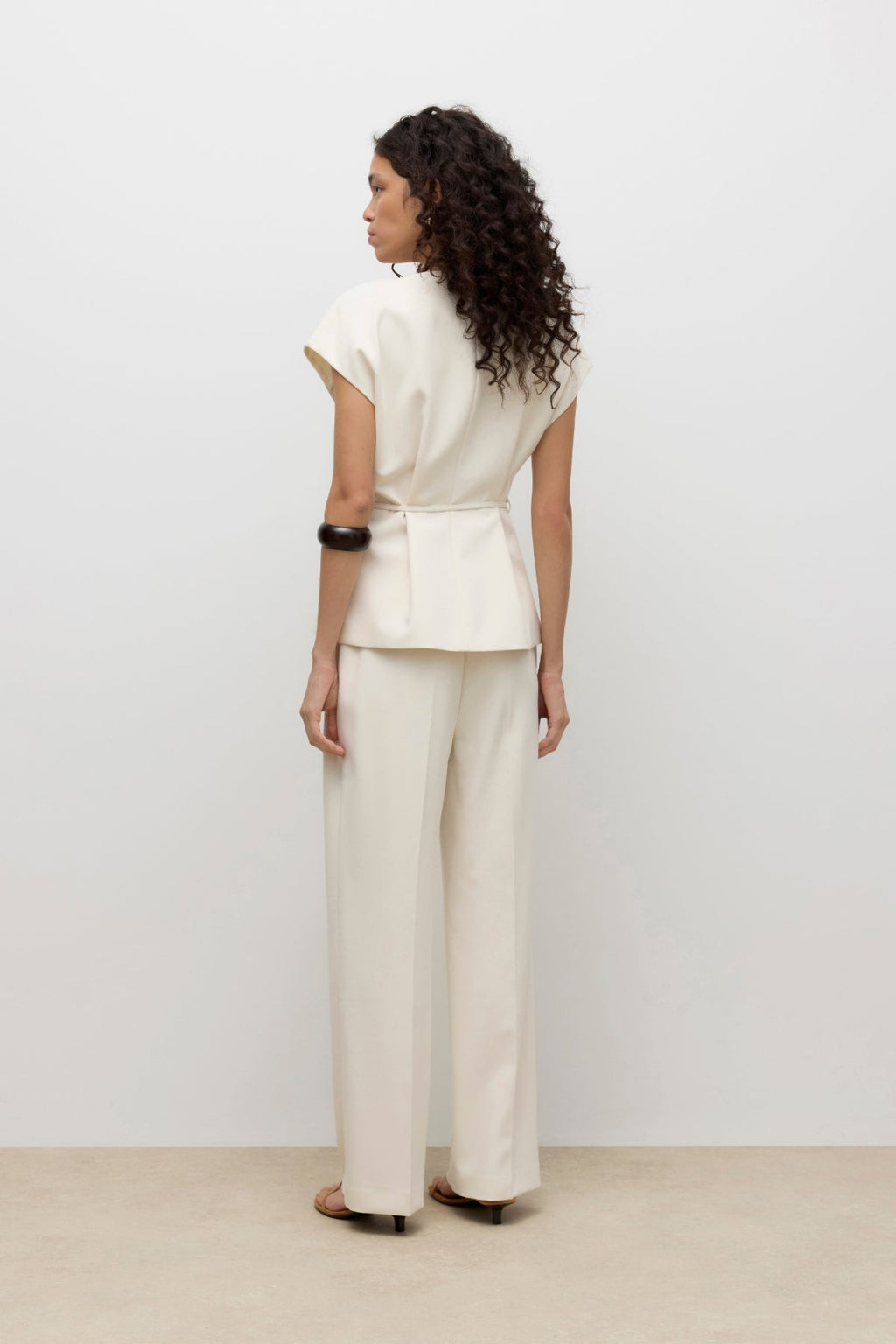Vannah V-Neck Midi Väst - Birch