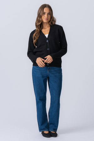 Stickad Kofta - Svart