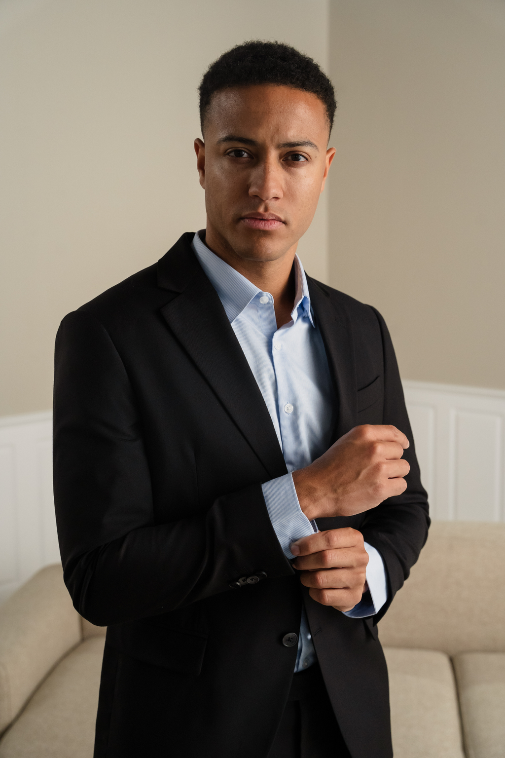 Premium Enkelknäppt Kavaj - Svart