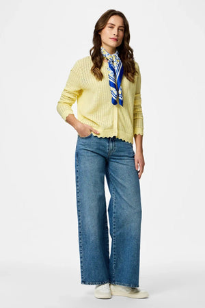 Scout O-Neck Stickad Cardigan - French Vanilla