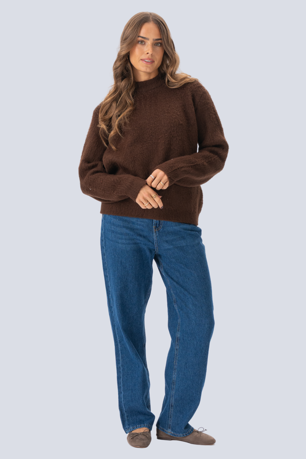 Hazel Stickad Tröja - Brun