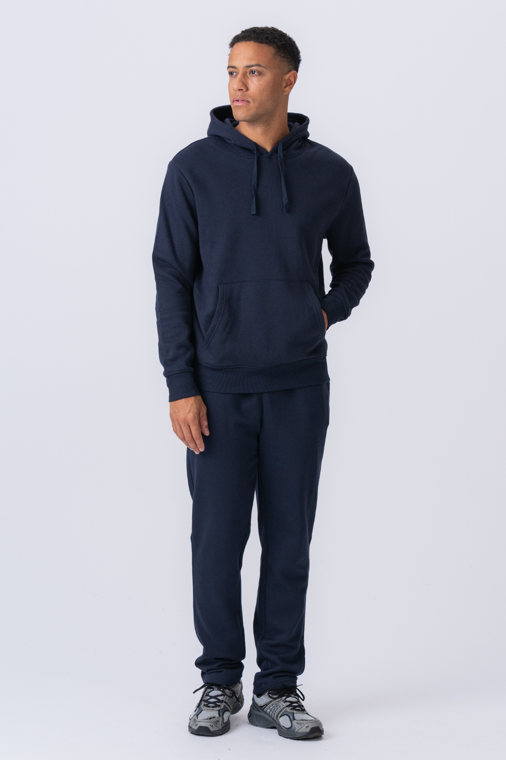 Essential Hoodie Sweatset - Marinblå