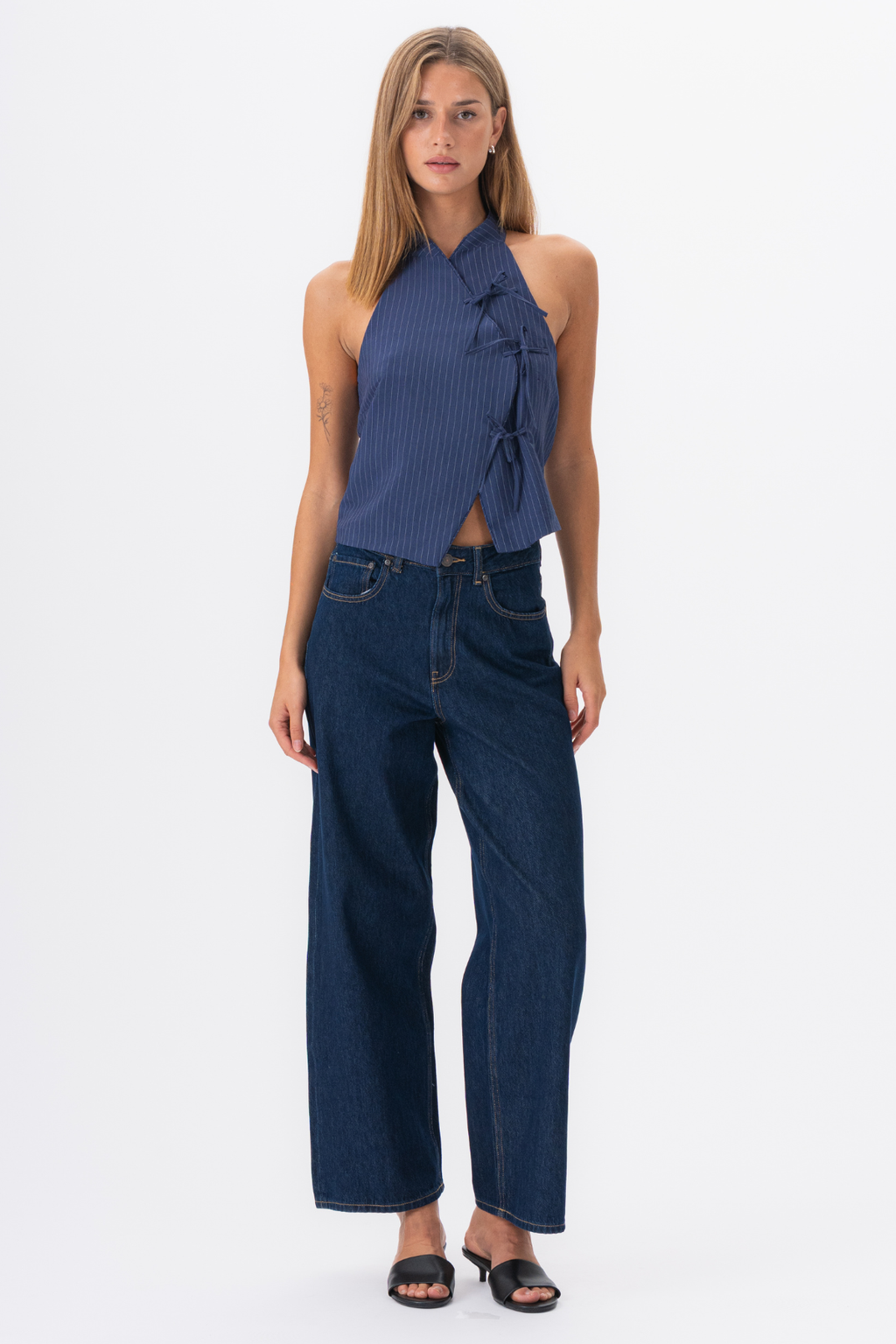 Silva Randig Tröja - Navy