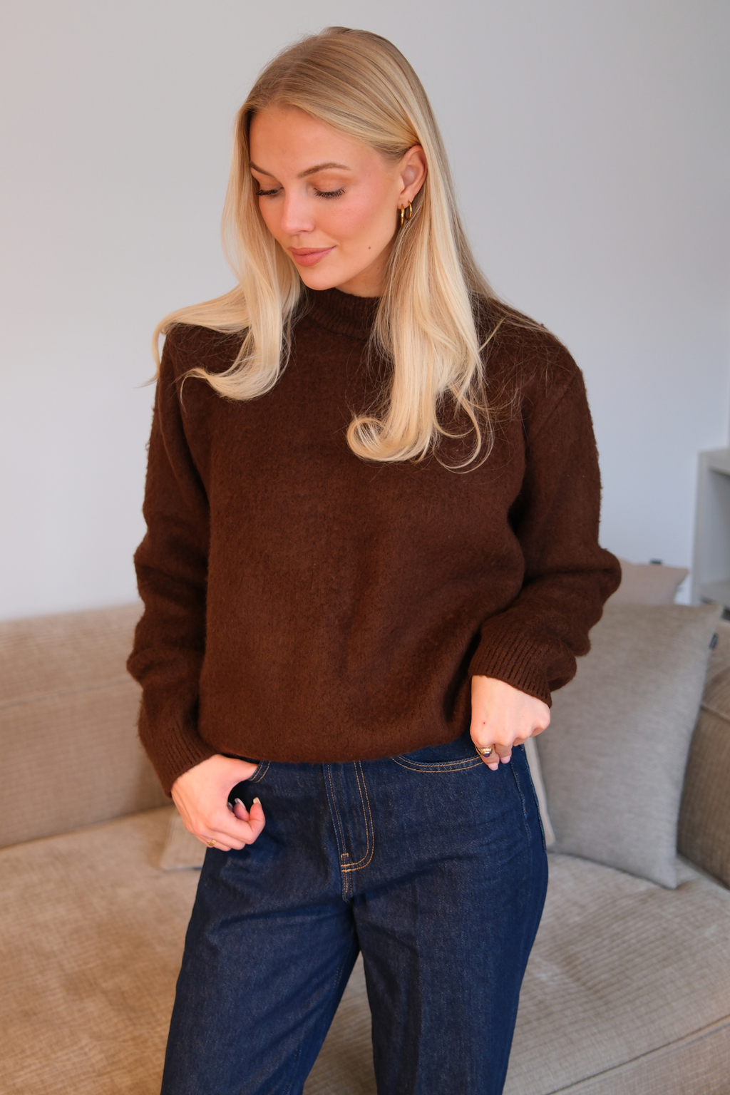 Hazel Stickad Tröja - Brun