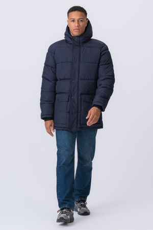 Lång Puffjacka - Navy