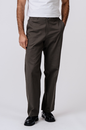 Straight Cotton Chino - Oliv