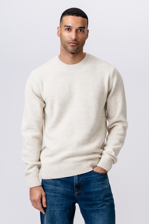 Easton Stickad Tröja - Beige